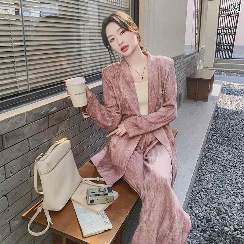 背広 レディース セットアップ テーラードジャケット 広広としたズボン下 上下仕掛ける 2点仕掛ける 卒式 はいり込む式 通い 執務室 フォーマル 儀式用 ゆったり影ぼうし 動き分かりやすい