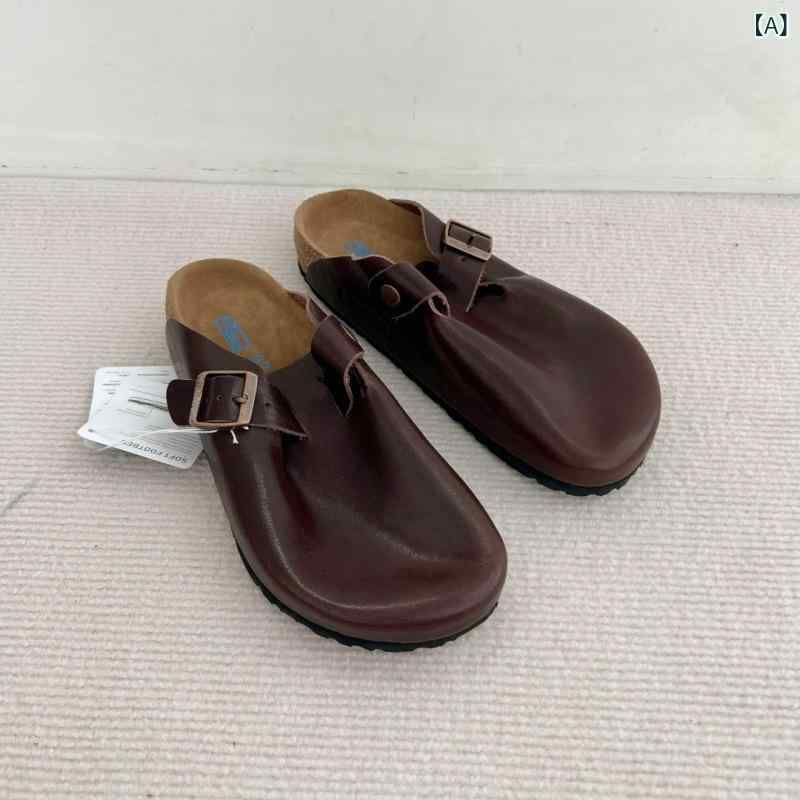 サンダル メンズ レディース 下駄サンダル なめし革調 革調 クロッグサンダル 厚底 砂浜サンダル 滑っこいサンダル 履き分かりやすい 通気性 事務室 アウトドア 心地よい つっかけ