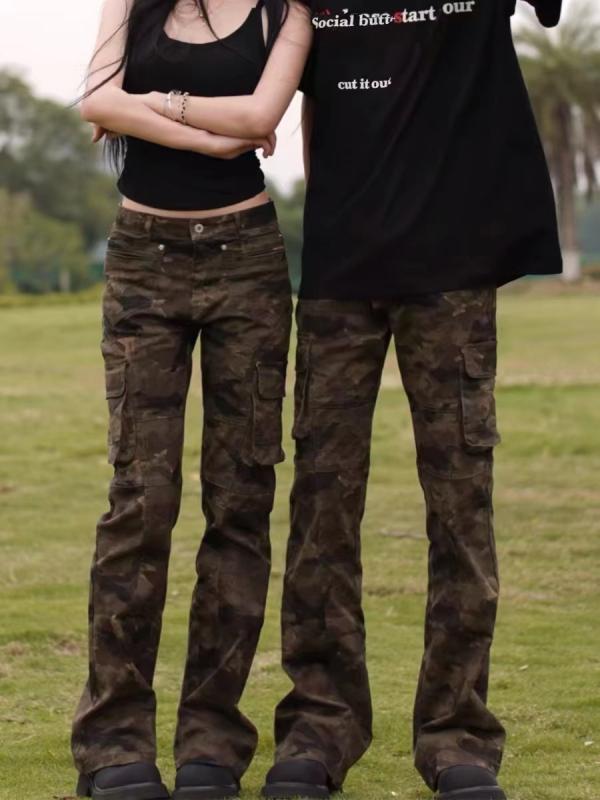 カーゴパンツ メンズ レディース 擬装 広広としたズボン下 ロングズボン下 ミリタリーズボン下 家鴨フラ柄 表どおり系 心地好いズボン下 細工物ズボン下 ズボン 隠し付き添い人 ゆったり影ぼうし 動き分かりやすい アウトドア 難民キャンプ アウトドア 進め方着