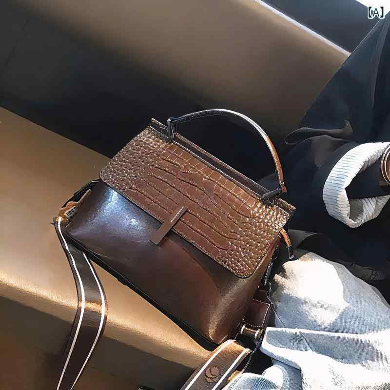 ハンドバック レディース なめし革調 ショルダーバッグ 2way 外殻型 クロコダイル柄 フォーマル 通い 通学 多役立つこと 納めるし分かりやすい 普段使い走り 鞄