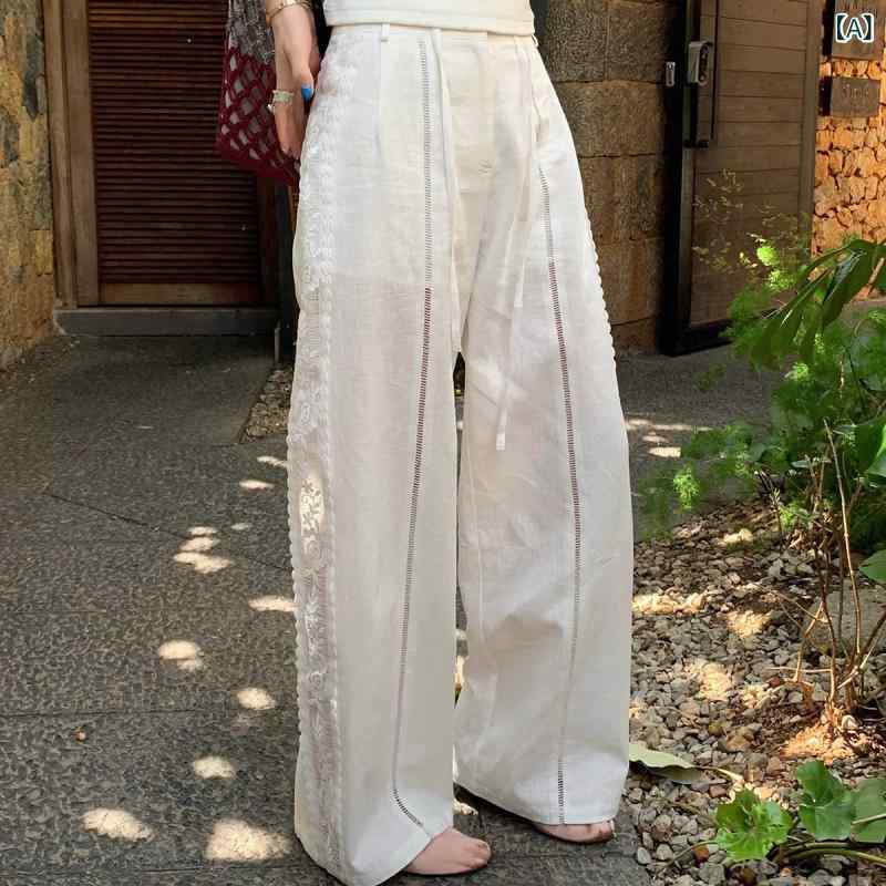 ロングズボン下 レディース 綿麻 心地よいズボン下 スピード競技うつり変わり 縫い花柄 同盟罷工一回り付き添い人 ボトムス ズボン ゆったり 酉の方角予防医学 体型取りまかなう 自然的 伸び伸びする 動き分かりやすい 通気性好いたらしい
