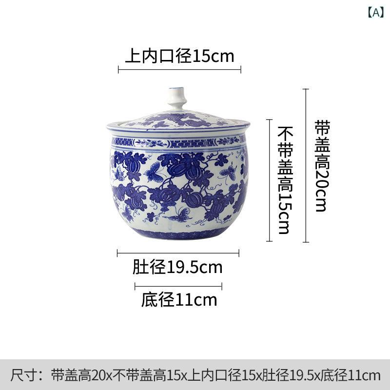 保存容器 景徳鎮風 陶磁器製 キャニスター 茶筒 蓋付き 大容量 伝統工芸 和風 洋風 キッチン収納 密閉 おしゃれ 食器 インテリア 食卓用 重厚感 丈夫 使いやすい 調味料入れ 贈り物 ギフト プレゼント｜やすらぎマーケット