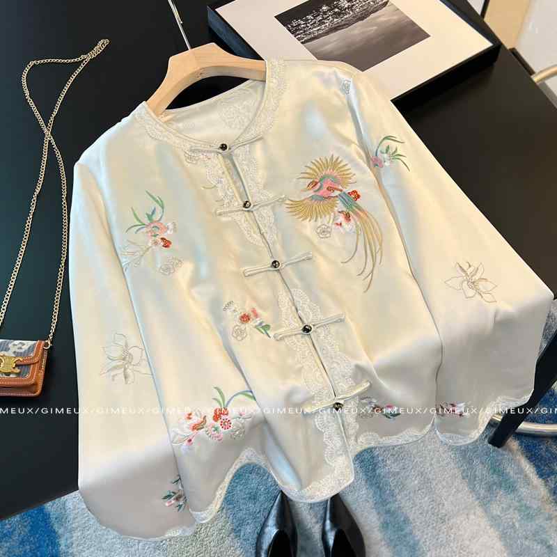 ジャケット レディース チャイナ風 刺繍 ショート丈 長袖 立ち襟 花柄 総柄 ゆったり 羽織り 春秋 軽アウター カジュアル お出かけ 同窓会 セレモニー 結婚式 華やか レトロ クラシック エスニック 個性的｜やすらぎマーケット 10,879円