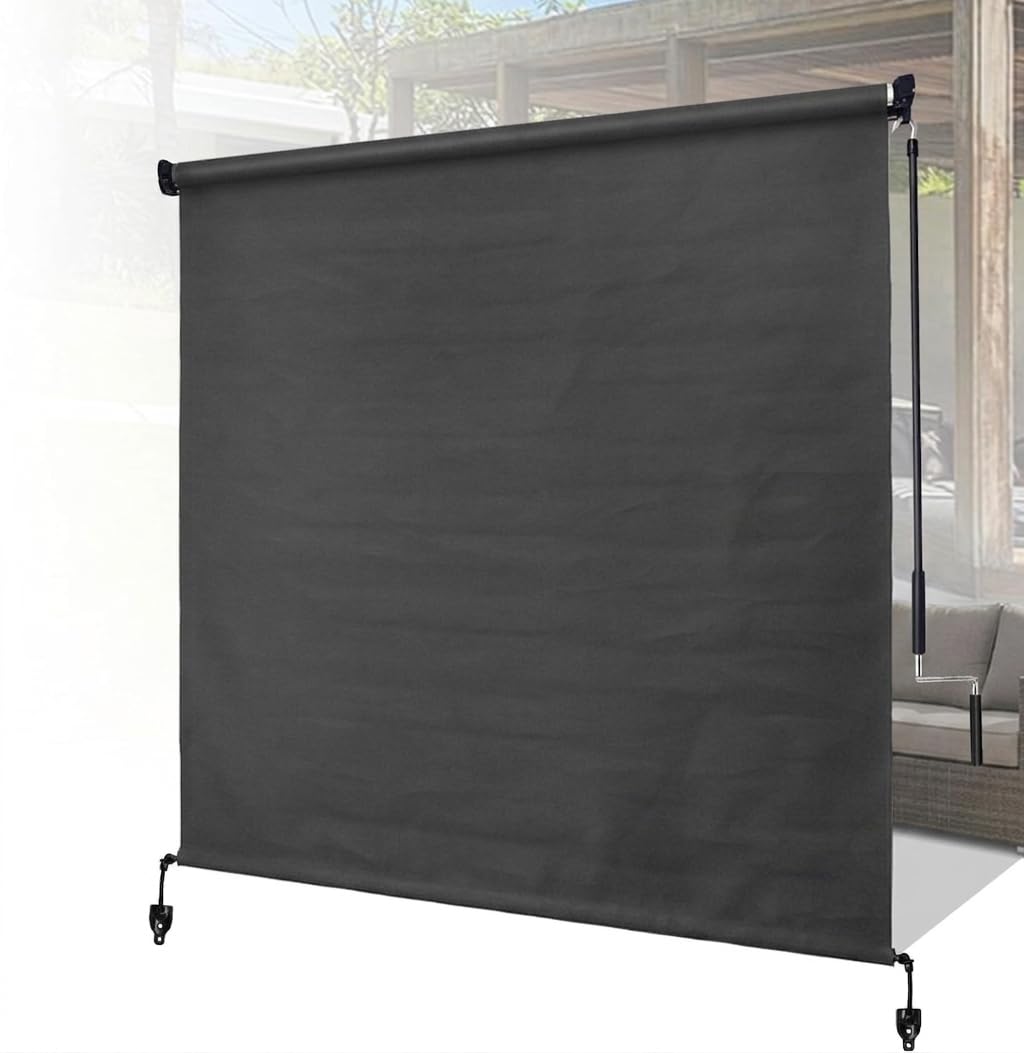 オーニングテント 日よけ 巻き取り式 ロールスクリーン 屋外 幅100~300cm 高さ150cm 250cm 撥水 遮熱 UVカット 取付簡単 ベランダ目隠しシェード 組み立てが必要です 屋外屋内 庭 バルコニー|やすらぎマーケット