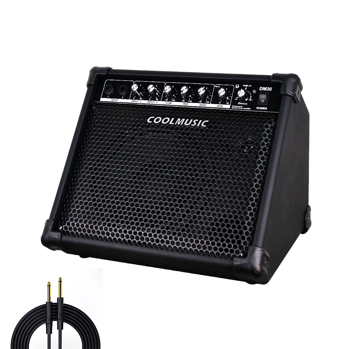 Coolmusic DM30 AMP 30 ワット電子ドラム アンプ キーボード アンプ Aux 入力と BT、2 入力、3 バンド EQ と DI 出力|やすらぎマーケット