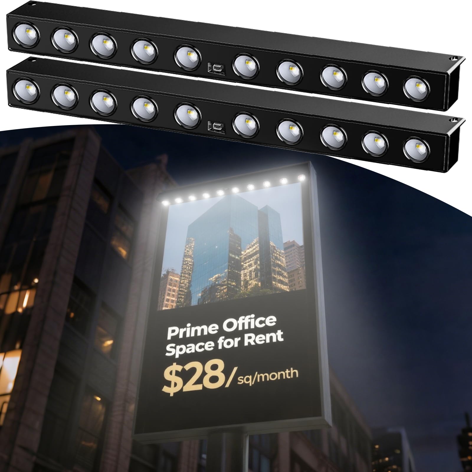 Solar Sign Light Wall lamp 2Pack Set of Solar Outdoor Sign Light with Automatic Charging and Automatic on/Off Function Suitable for Billboard Display Lights Backyard Fence Landscape Lights｜やすらぎマーケット