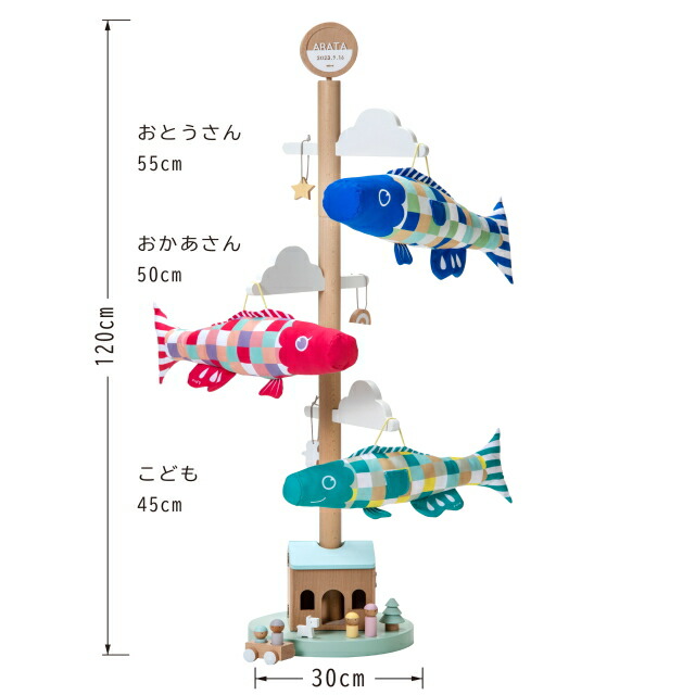 ポール付フルセット鯉のぼり☆ナイロン金太郎付鯉幟２ｍ５匹五色吹流し