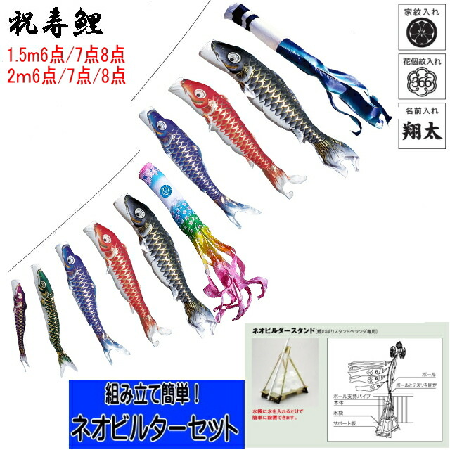 楽天市場】【限定品】鯉のぼり スタンド型【北寿】祥寿鯉 1.5m 万能