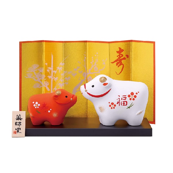 丑の置物（箱付き) Yahoo!オークション -「丑 置物」(備前) (日本の陶磁)の落札相場