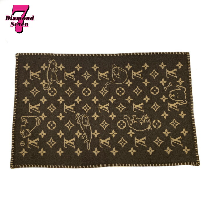 現行 新品同様 ヴィトン プレッド LV メダリオン ブランケット カシミヤ 現行 新品同様 ヴィトン プレッド LV メダリオン ブランケット
