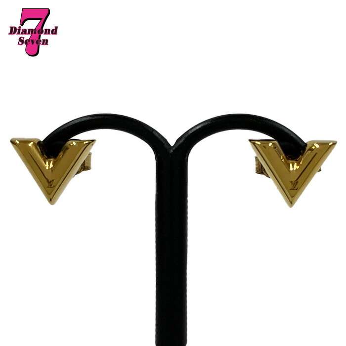 美品 ルイヴィトン ピアス LVロゴ ゴールド M00610 金 楽天市場】ルイヴィトン Louis Vuitton ピアス ゴールド 金属