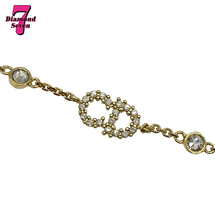 【中古】Christian Dior ディオール Clair D Lune クレール ディー リュヌ ブレスレット レディース アクセサリー B0668CDLCY_D301 メタル・レジンパール・クリスタル CDロゴ *k932*｜ダイヤモンドセブン店