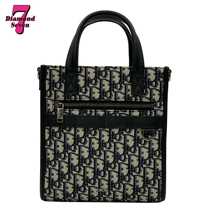 【中古】【美品】Dior ディオール ノースサウス トートバッグ オブリーク ジャカード ハンドバッグ ショルダーバッグ 2way 黒 ブラック ベージュ 男性 メンズ ユニセックス *k932*