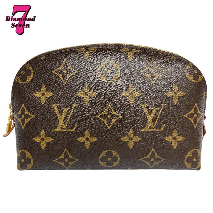 貨物輸送無料【中古】極美品 LOUIS VUITTON ルイヴィトン ポシェット コスメティック PM モノグラム 赤銅色 車寄せ 小入れもの なめし革 ロゴタイプ LV レディース お上さん ブランド名 差し上げ物 M47515 CA3098