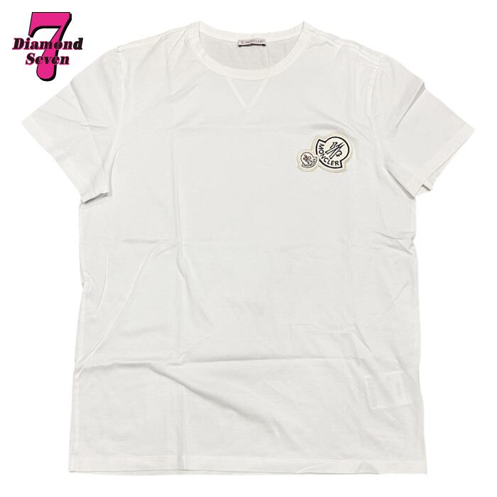 貨物輸送無料【中古】美品 MONCLER モンク軌跡 ダブルロゴタイプ プルオーバー 白いこと 綿織物 紋章 ワンポイント 半袖 トップス メンズ レディース 成人女性 ユニ一発やる ブランド名 #M G20918C00038
