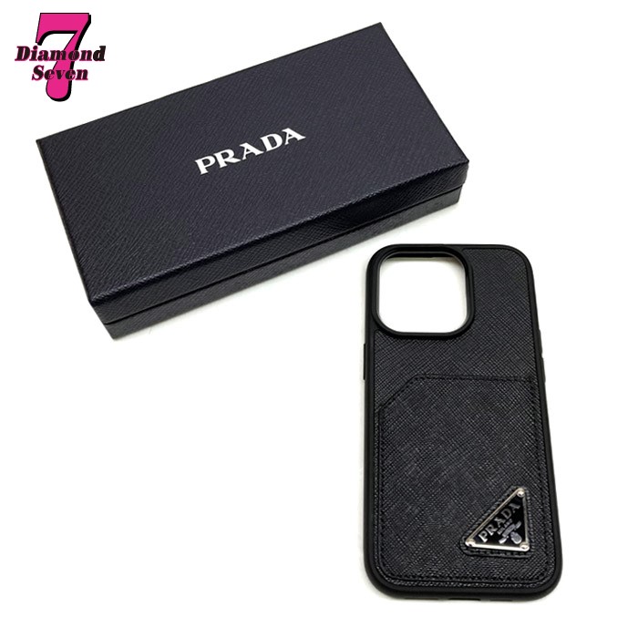 PRADA iPhone 13 pro MAX サフィアーノ 三角プレートロゴ | labiela.com