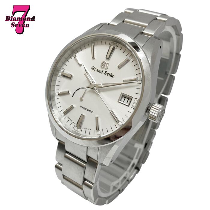 送料無料【中古】極美品 SEIKO セイコー グランドセイコー ヘリテージコレクション スプリングドライブ ステンレス シルバー ホワイト 白文字盤 アナログ AT 機械式 自動巻き カレンダー ウォッチ 腕時計 メンズ 男性 ブランド プレゼント SBGA299 9R65-0BM0