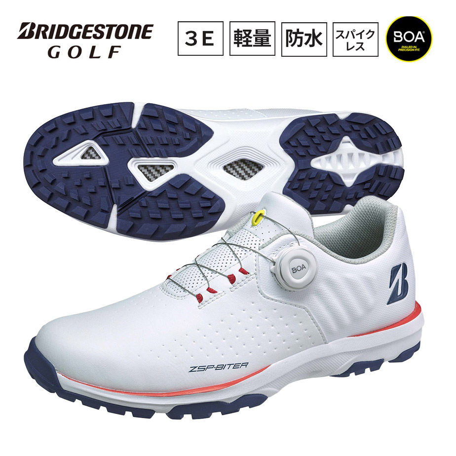 BRIDGESTONE GOLF  ブリヂストンゴルフ ゼロスパイク バイター BOA SHG650 スパイクレスシューズ  ホワイト系 25.5 [240101439130] ゴルフウェア メンズ ストスト 楽天市場】ブリヂストン ゴルフシューズ 白 ゼロスパイク
