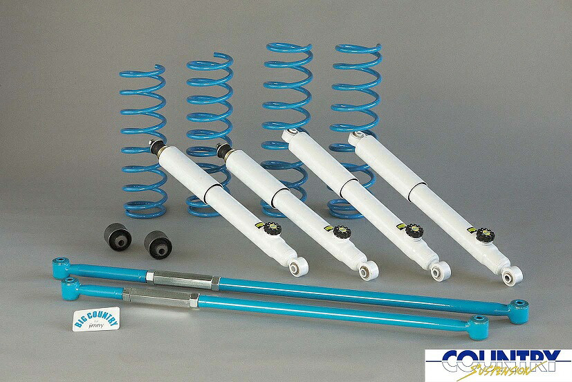 4x4 エンジニアリング カントリーサスペンションキット 5cmUP ジムニー JB23W用バネ+14段ショック　ロッド・ブッシュ付(74230-37)【リフトアップサス】【自動車パーツ】｜矢東タイヤ