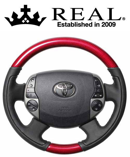 REAL STEERING オリジナルシリーズ トヨタ プリウス NHW20用 カラー：レッドカーボン (20-1-RC)【ハンドル】【自動車パーツ】 レアル ステアリング 16,059円