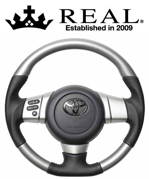REAL STEERING オリジナルシリーズ トヨタ FJクルーザー GSJ15W用 カラー：シルバーカラー (FJ-SLW-SL)【ハンドル】【自動車パーツ】 レアル ステアリング