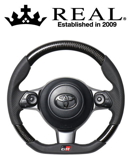 Real Steering オリジナルシリーズ エンブレムタイプトヨタ ハリアー パーツ レアル ステアリング ハンドル ハンドル ハリアー Grスポーツ Zsu60w Zsu65w Asu65w用 ステアリング カラー ブラックカーボン シルバー ブラックユーロステッチ Grm Bkc Sl 店頭受取