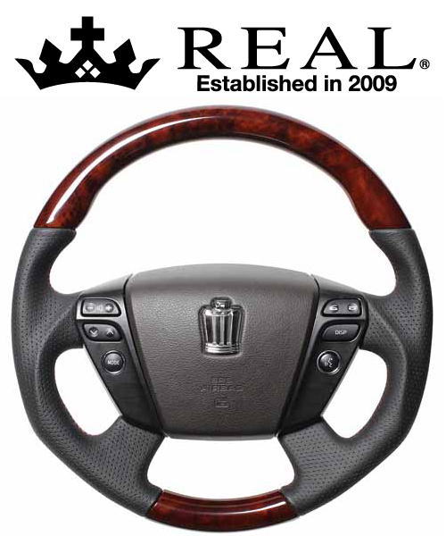 REAL STEERING オリジナルシリーズ トヨタ ヴェルファイア ハイブリッド ATH20W用 カラー：ディープブラウンウッド (H20-RBW-BR)【ハンドル】【自動車パーツ】 レアル ステアリング