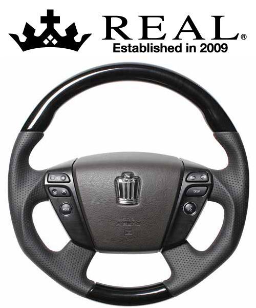 REAL STEERING オリジナルシリーズ トヨタ クラウンロイヤル 200系用 カラー：ロイヤルブラックウッド (H20-RKW-DW)【ハンドル】【自動車パーツ】レアル ステアリング｜矢東タイヤ
