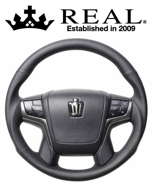 REAL STEERING プレミアムシリーズ ラウンドシェイプ トヨタ ランドクルーザー 後期 200系用 カラー：ナッパオールレザー (H30P-LPB-BK)【ハンドル】【自動車パーツ】 レアル ステアリング 34,949円