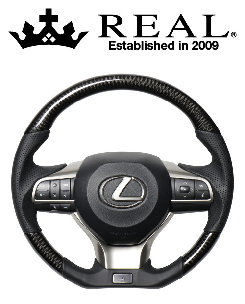 REAL STEERING レクサスシリーズ レクサス RX 20系用 カラー：ブラックカーボン (LXA-BKC-BK)【ハンドル】【自動車パーツ】 レアル ステアリング