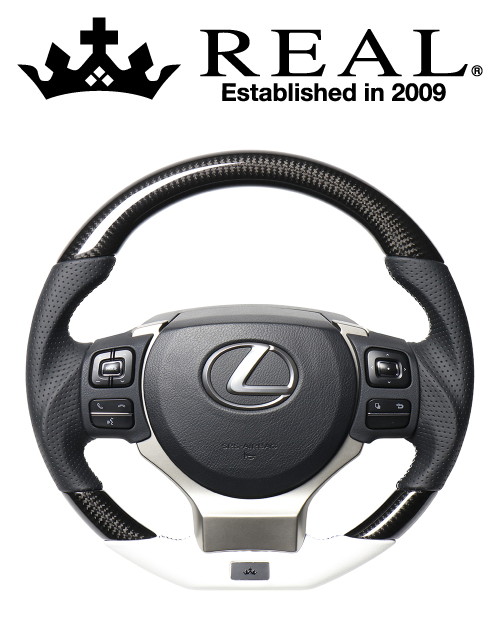 REAL-レアル　純正交換ステアリ ング　レクサスシリーズ　LEXUS RX (20系) ブラックカーボン&ダークワインレザー 品番：LXA-BKC-DW REAL(レアル) レクサスIS ハンドル⁄ステアリング Onlineショップ通販