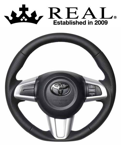 REAL STEERING オリジナルシリーズ ダイハツ ムーヴ LA150S/LA160S用 カラー:オールレザー (M90-LPB-BL)【ハンドル】【自動車パーツ】レアル ステアリング|矢東タイヤ