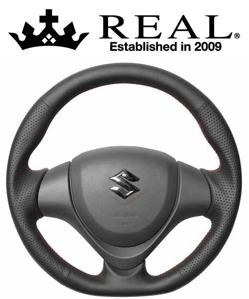 REAL STEERING オリジナルシリーズ スズキ ジムニー 10型 JB23W用 カラー：オールレザー(レッド×ブラックユーロステッチ) (MR31-LPB-RD)【ハンドル】【自動車パーツ】 レアル ステアリング