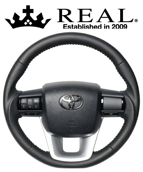 REAL STEERING オリジナルシリーズ トヨタ ハイラックス GUN125用 カラー：オールレザー (N125-LPB-SL)【ハンドル】【自動車パーツ】 レアル ステアリング