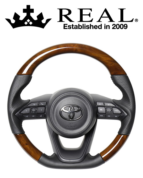 REAL STEERING オリジナルシリーズ トヨタ シエンタ MXPL10系/MXPC10系用 カラー：42ブラウンウッド (TYE-42BRW-BK)【ハンドル】【自動車パーツ】 レアル ステアリング