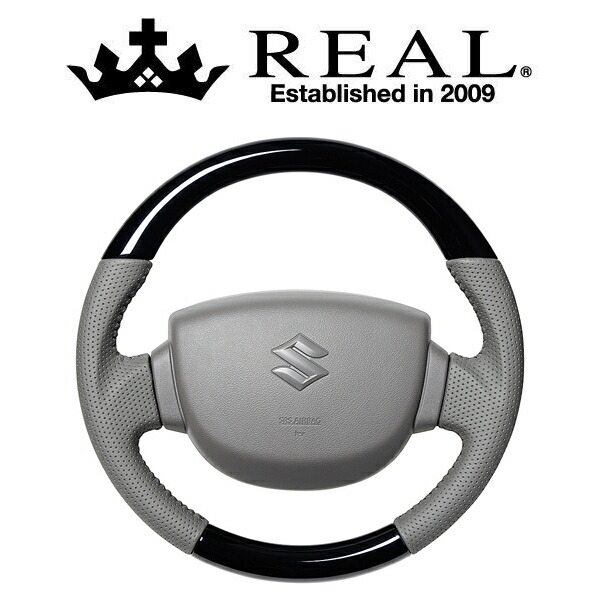 REAL STEERING オリジナルシリーズ スズキ エブリィバン DA17V用 カラー：ピアノブラック (EV-PBW-GL)【ハンドル】【自動車パーツ】 レアル ステアリング