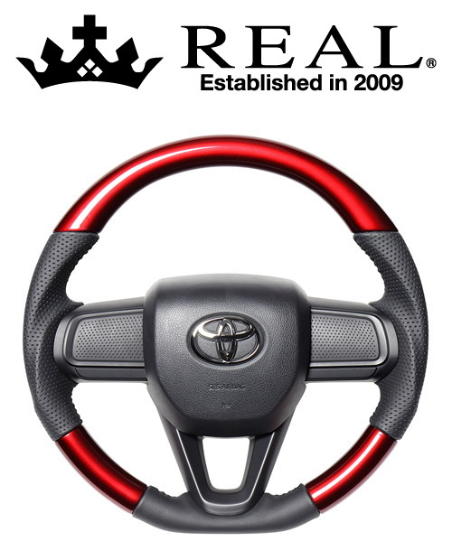 REAL STEERING オリジナルシリーズ トヨタ ピクシス トラック 後期 S500U/S510U用 カラー:パールレッド (DIB-RDW-BK)【ハンドル】【自動車パーツ】 レアル ステアリング