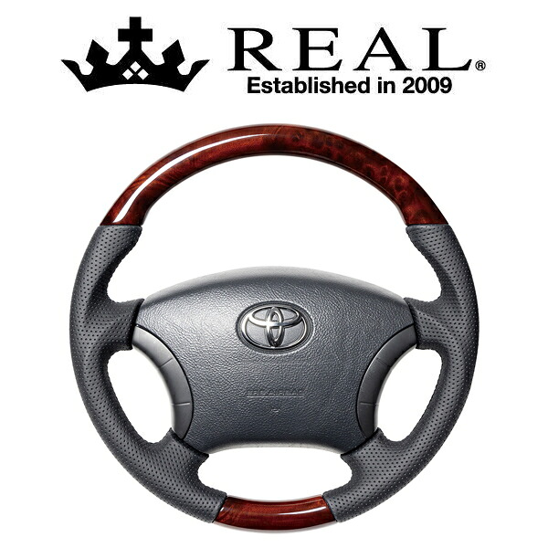 REAL STEERING オリジナルシリーズ トヨタ タウンエース バン S403/S413用 カラー：ブラウンウッド (S403-BRW-BK)【ハンドル】【自動車パーツ】 レアル ステアリング