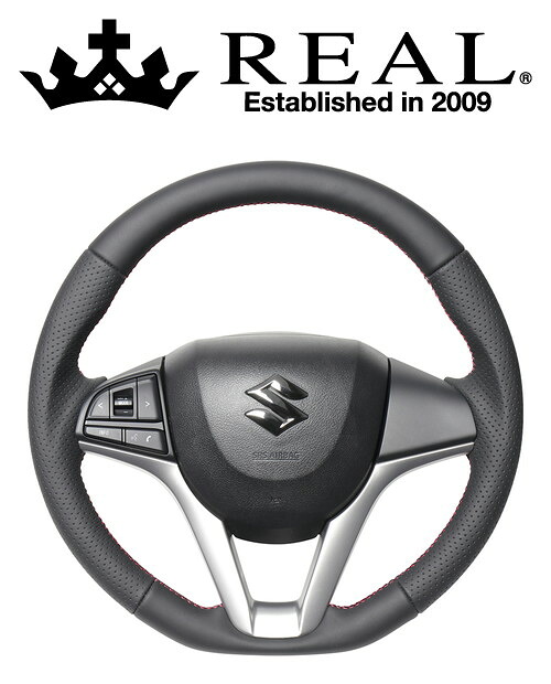 REAL STEERING オリジナルシリーズ スズキ ソリオ MA37S用 カラー:オールレザー (SZC-LPB-RD)【ハンドル】【自動車パーツ】 レアル ステアリング