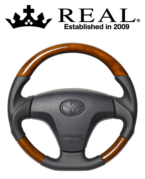 REAL STEERING オリジナルシリーズ ダイハツ ムーヴ LA100S用 カラー：42ブラウンウッド (TYB-42BRW-BK)【ハンドル】【自動車パーツ】 レアル ステアリング 28,682円