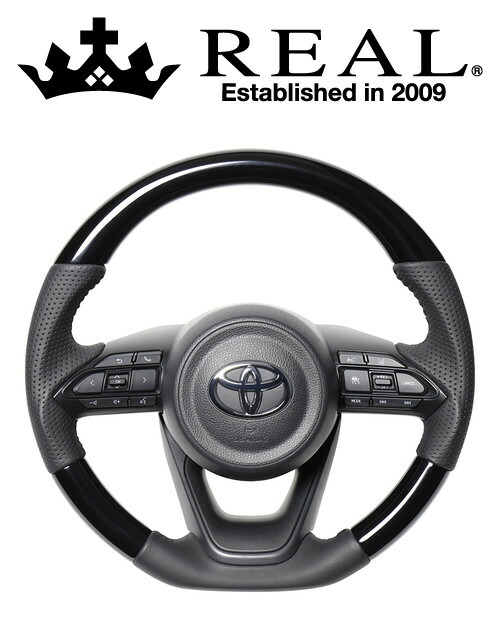 REAL STEERING オリジナルシリーズ トヨタ ヤリスクロス MXPJ10系/MXPB10系用 カラー：ピアノブラック (TYJ-PBW)【ハンドル】【自動車パーツ】レアル ステアリング｜矢東タイヤ