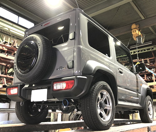 スルガスピード PFSループサウンドマフラー(チタンテール) スズキ ジムニーシエラ JB74W用 (SRS-012-D)【マフラー】【自動車パーツ】SURUGA SPEED PFS LOOP SOUND MUFFLER｜矢東タイヤ