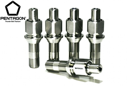 Thunder Bolt Titanium Stud Conversion Kit トヨタ スープラ A90用 M14 75mm 20本セット ナット形状：ペンタゴン (TF160-SC14125)【ホイールパーツ】サンダアボルトチタニウム Tiフォージド クラブスポーツ スタッドコンバージョンキット｜矢東タイヤ 71,995円