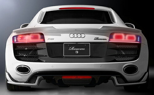 ROWEN WORLD PLATINUM リヤアンダーエクステンション(カーボン+FRP) 素地 AUDI R8 クーペ5.2 42CTYF用 (1A007P01)【エアロ】【自動車パーツ】 ロェン ワールドプラチナ【車法人のみ送料無料】