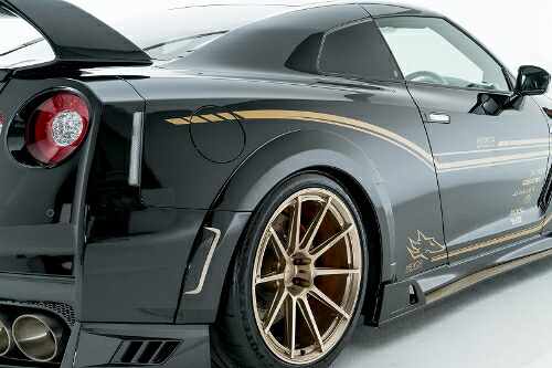 ROWEN WORLD PLATINUM リヤフェンダーアーチエクステンション(FRP) 素地 日産 ニッサン GT-R (MY2017～) R35用 (1N005F20)【エアロ】【自動車パーツ】 ロェン ワールドプラチナ