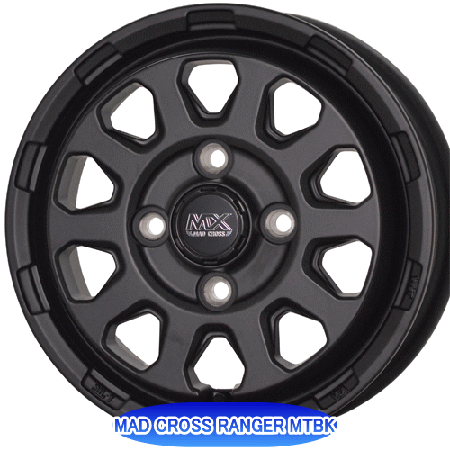 ホイール： HOTSTUFF MAD CROSS RANGER ホイールサイズ： 4.5J-14 タイヤ銘柄： TOYO TIRES NANO ENERGY3 タイヤサイズ： 155/65R14 タイヤ＆ホイール4本セット【14インチ】