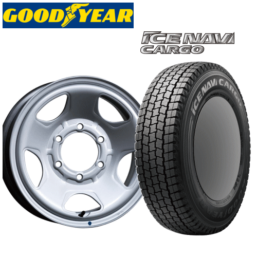 トヨタ ハイエース(200系)用 タイヤ銘柄： グッドイヤー アイスナビ カーゴ タイヤサイズ： 195/80R15 107/105N ホイール： TOPY実業 S54A(スチールホイール) スタッドレスタイヤ ホイール4本セット【15インチ】