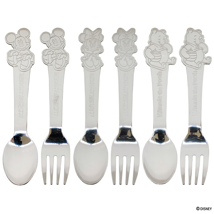 楽天市場】ミッキー ＆ ミニー ステンレス スプーン ＆ フォーク 4pc