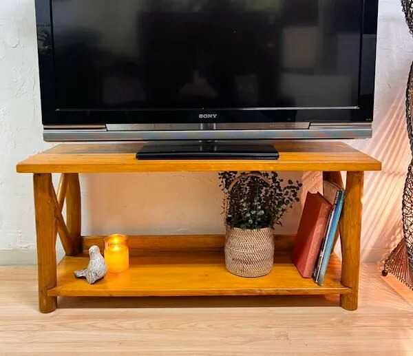 ARチーク根の「ベンチにもなる」オープンテレビ台(幅100cm/NA)♪ TV台 サイドボード ローボード 木製 無垢 収納家具 リビング 玄関 和室 ジャパンディ インテリア おしゃれ ナチュラル カフェ リゾート ホテルライク トライバル