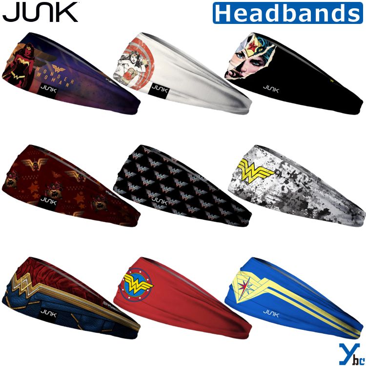 【JUNK Brands】 ジャンク ヘッドバンド ワンダーウーマン WONDER WOMAN アメコミ 野球 ジャンクブランド ヘアバンド ヘアーバンド MLB メジャー プロ野球 スポーツ 海外 アメリカ バスケ テニス ランニング トレーニング サンカット 男女兼用 子供 BIG BANG LITE ybc画像